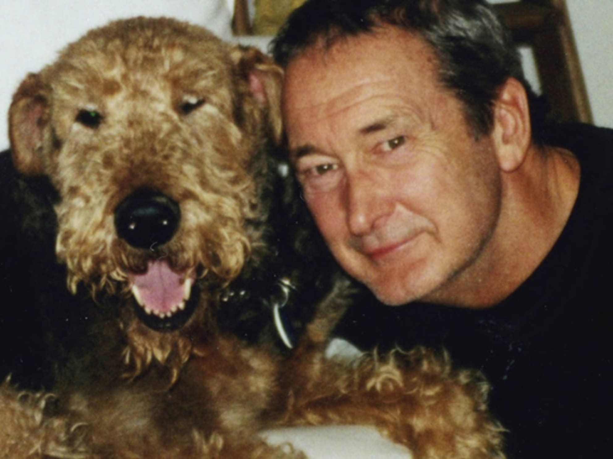 Blue, the dog, and his owner, Bill Bishop